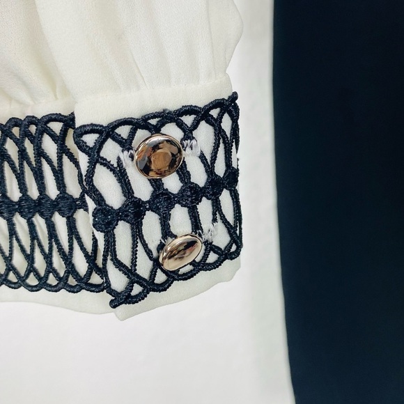 Miss SELFRIDGE White Black Embroidered Romper Size 8 - Picture 6 of 16